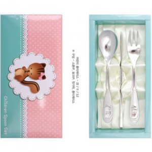 JJ523 제노바 어린이 복돼지 수저 3p 선물세트