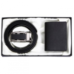 블랙 남성 가죽 벨트 사피아노 소가죽 명함지갑