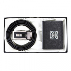 남성 가죽 벨트 쌍학 자개 소가죽 명함지갑