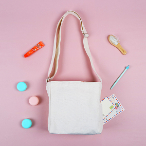 메이드유 사이드 포켓형 크로스 에코백 미색 22 x 22 옆폭 10CM