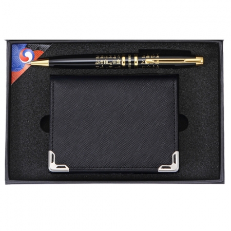 훈민정음 볼펜+사피아노 코너 소가죽 명함지갑 #2