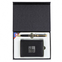 훈민정음 볼펜+수복자개 소가죽 명함지갑