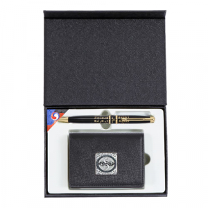 훈민정음 볼펜+쌍학 자개 소가죽 명함지갑