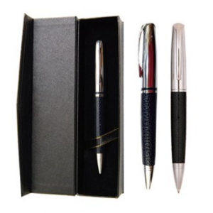 스테디 가죽 청색 볼펜+자석 케이스