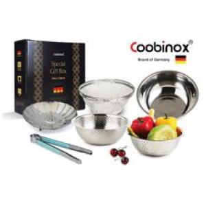 쿠비녹스 믹싱볼 쌀함박 채망 채반 찜판 집게 6종 세트 co-1128