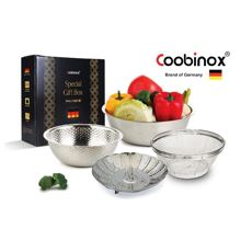 쿠비녹스 믹싱볼 쌀함박 채망 찜판 4종 세트 co-1125