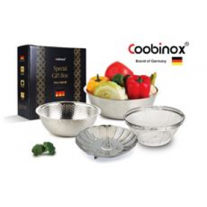 쿠비녹스 믹싱볼 쌀함박 채망 찜판 4종 세트 co-1125