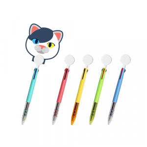 3색 볼펜 자유형 홍보볼펜