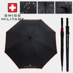 스위스밀리터리 70자동 레드 바이어스 우산