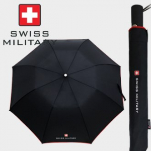 스위스밀리터리 2단 자동 레드 바이어스 우산
