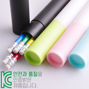 인젝션 육각 지우개 연필 5P [원통 세트]