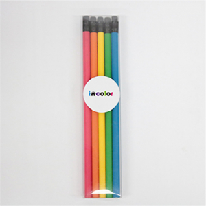인컬러 투명 케이스 5본입 무광 원형 연필 세트