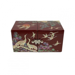 송학 쌍합 자개 케이스