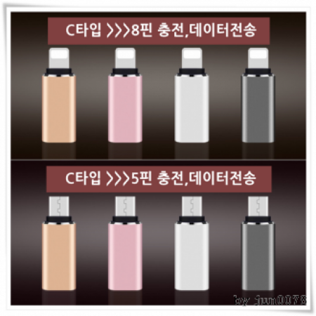 메탈 젠더 / 고급 포장지 / C타입에서 8핀 변환 젠더 #2