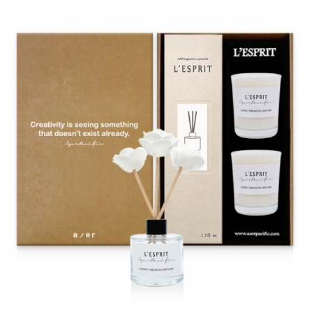 레스쁘리 3P 선물세트 B (미니 로즈 디퓨저 50ml, 3oz 소이캔들 2입) #2