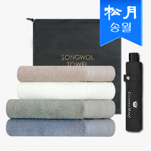 송월 여행팩 (클래식 50 바스타올 2 + 클래식 세면타올 2 + CM 3단 폰지우산 1) s