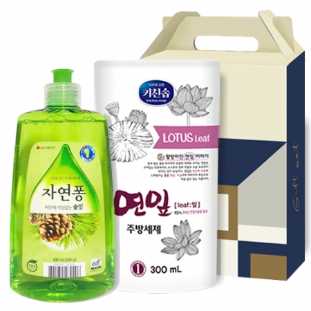 LG 자연퐁 솔잎 용기 490g + 무궁화 키친솝 연잎 주방세제 리필 300ml [102-212468] #2