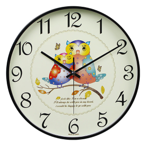 심플 부엉이 벽시계 300