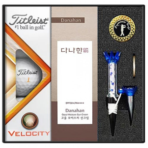 골프공 선물세트 타이틀 벨로시티 3구+볼마커+ 자석티