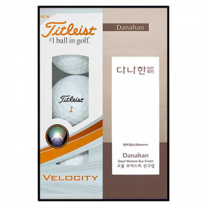 골프공 선물세트 타이틀 벨로시티 3구+선크림