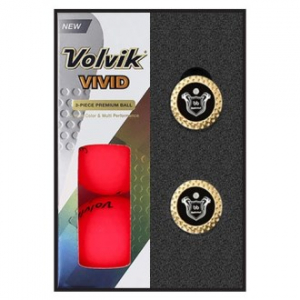 골프공 선물세트 볼빅 VIVID 3구+레이저 볼마커2