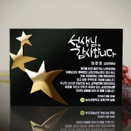 금속별모양 연말 행사 재직 퇴직 근속 감사패 art 281 #2