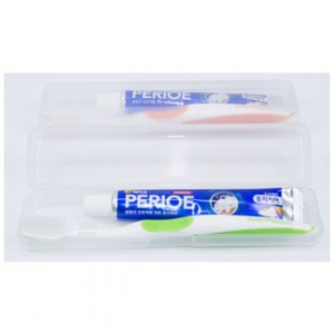 치약 칫솔세트 5호 (페리오 치약 50g+안티프라그 칫솔 1p+투명 PP케이스)