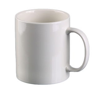 직선 백색 머그컵 13온즈 // 실크 인쇄