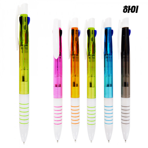 히트 3색 6링 투명 볼펜 // 편리한 사용감