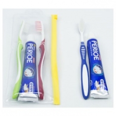 2종 지퍼 치약 칫솔세트 10호 (페리오 치약 50g+긴 칫솔 2p+2종 지퍼백)