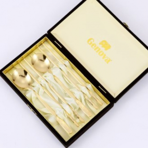 JJ121 원앙 금도금 부부수저 선물세트