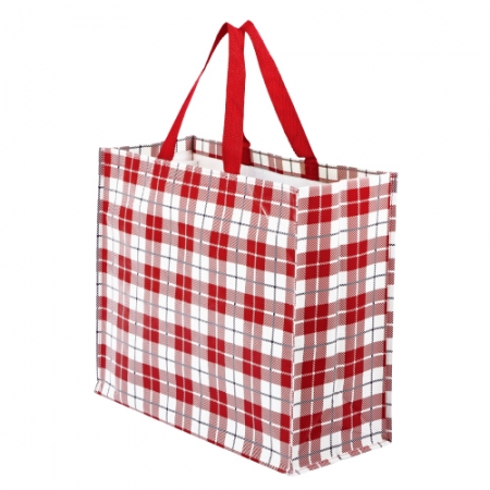 타포린 가방 체크 무늬 레드 #2