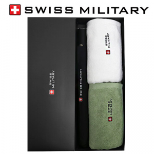 스위스밀리터리 2단 자동 무지 우산 + 180g 타올 2P 세트