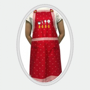 H형 스마일요리 캐릭터 앞치마 가운데 주머니