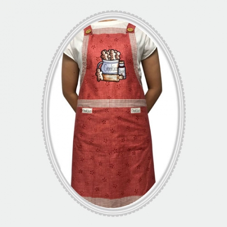 H형 쿠키 다홍 앞치마 앞주머니 #2