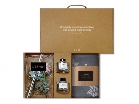 레스쁘리 프리미엄 디퓨저세트D (디퓨저 120ml x 2ea + 플라워 부케 + 무릎담요) #2