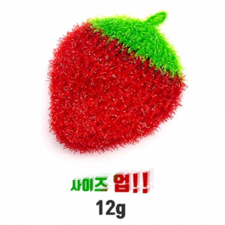 딸기 아크릴 도톰 수세미 대 12*15 (12g) #3