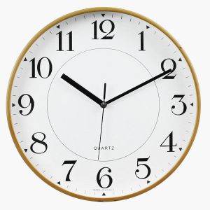 피아 무소음원목벽시계(화이트) 320