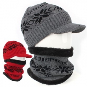 눈꽃 니트 방한 모자세트