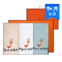 송월 옥행운자수 3매세트+쇼핑백 s