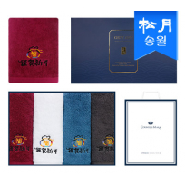 [송월타올] 근하신년 복주머니 타올 4매 세트+쇼핑백 s