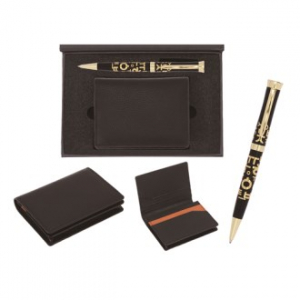 한글 금장 볼펜 고급 콤비 소가죽 명함 지갑