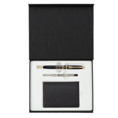 훈민정음 볼펜+리필심+피렌체 콤비 소가죽 명함지갑