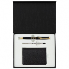 훈민정음 볼펜+리필심+피렌체 콤비 소가죽 명함지갑