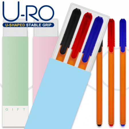 유로 오렌지 볼펜 0.7mm 투명 케이스세트 #2