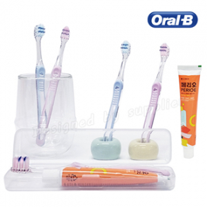 오랄비 칫솔 벨벳 (초슬림모) + 페리오 칫솔 치약 세트 / 여행용세트