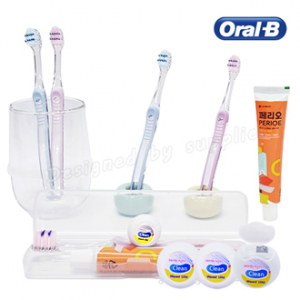 오랄비 칫솔 벨벳 (초슬림모) + 페리오 + 치실 / 칫솔 치약 세트 / 여행용세트
