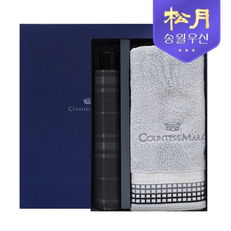 송월 카운테스마라 그래픽스 40 타올 + 카운테스마라 3단 모던체크 우산 2p 세트 #2