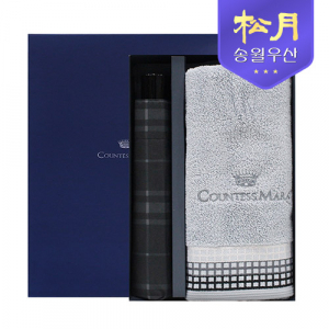 송월 카운테스마라 그래픽스 40 타올 + 카운테스마라 3단 모던체크 우산 2p 세트