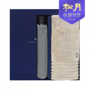 송월 호텔컬렉션 필라라인 40 타올 + 카운테스마라 3단 큐브 완전자동 우산 2p 세트